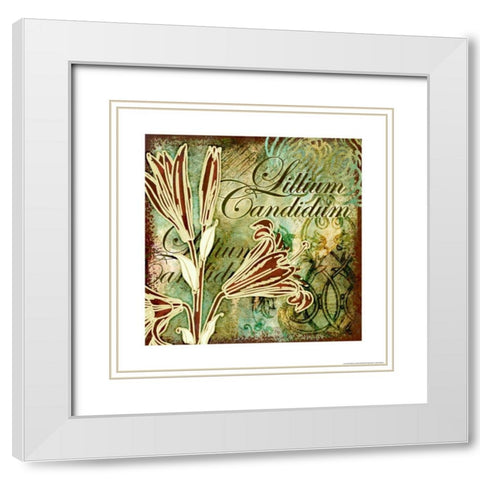 Lillies 2 White Modern Wood Framed Art Print with Double Matting by Eisner, Viv
