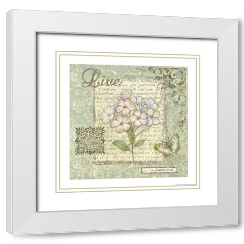 Word 4 Live White Modern Wood Framed Art Print with Double Matting by Eisner, Viv