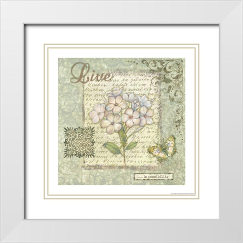 Word 4 Live White Modern Wood Framed Art Print with Double Matting by Eisner, Viv