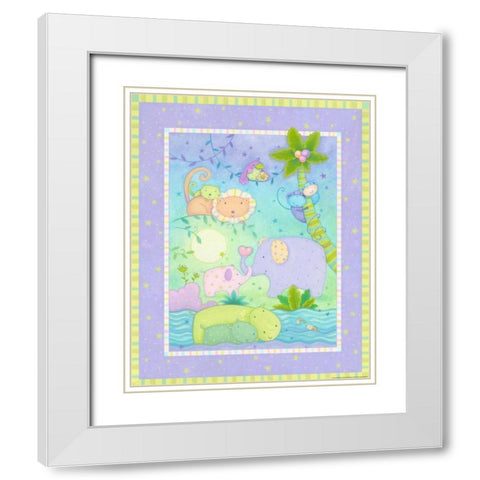 Animal Babies 1 White Modern Wood Framed Art Print with Double Matting by Eisner, Viv