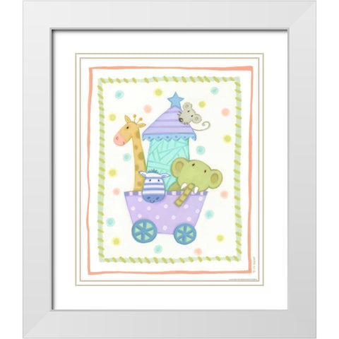 Animal Cart White Modern Wood Framed Art Print with Double Matting by Eisner, Viv