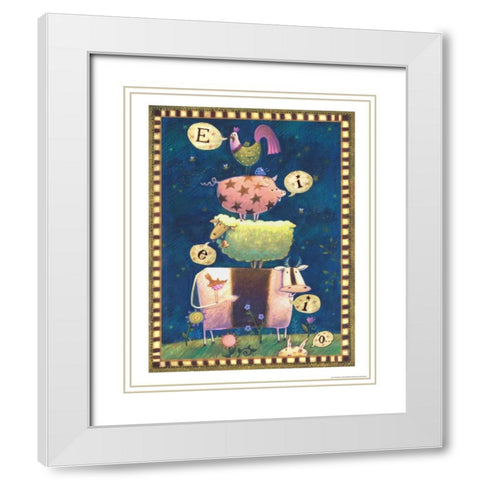 Animal Stack White Modern Wood Framed Art Print with Double Matting by Eisner, Viv