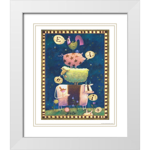 Animal Stack White Modern Wood Framed Art Print with Double Matting by Eisner, Viv