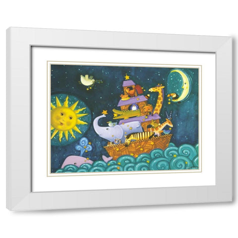 Ark 3 Starry Ark White Modern Wood Framed Art Print with Double Matting by Eisner, Viv