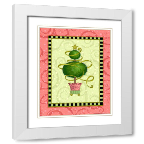Holiday Tree 1 White Modern Wood Framed Art Print with Double Matting by Eisner, Viv