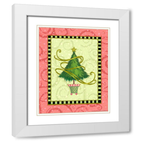 Holiday Tree 2 White Modern Wood Framed Art Print with Double Matting by Eisner, Viv