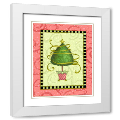 Holiday Tree 3 White Modern Wood Framed Art Print with Double Matting by Eisner, Viv