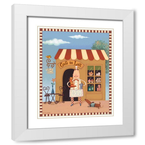 Chef 6 Cafe Au Lait White Modern Wood Framed Art Print with Double Matting by Eisner, Viv