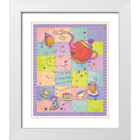 Rhyme 1 Teapot White Modern Wood Framed Art Print with Double Matting by Eisner, Viv