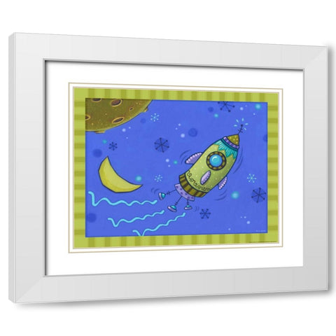 Spaceship White Modern Wood Framed Art Print with Double Matting by Eisner, Viv