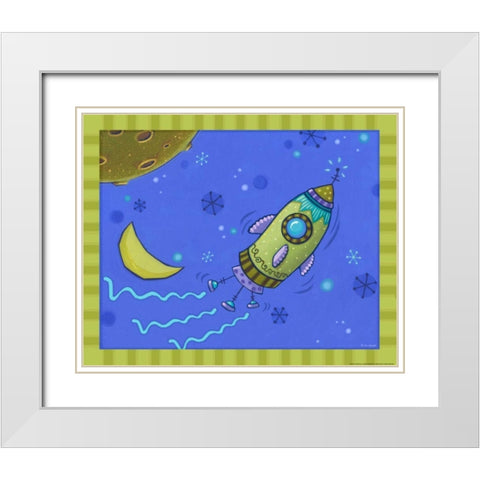Spaceship White Modern Wood Framed Art Print with Double Matting by Eisner, Viv