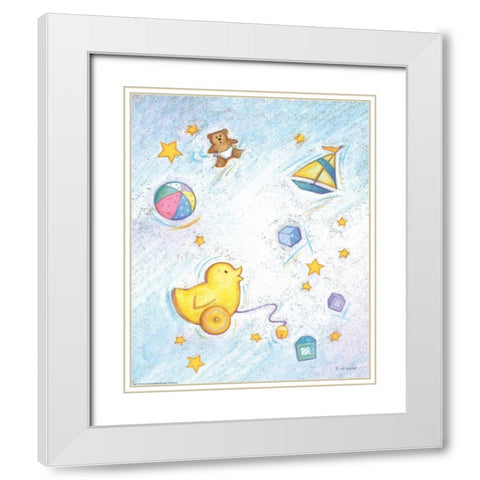 Nursery 2 Chick White Modern Wood Framed Art Print with Double Matting by Eisner, Viv