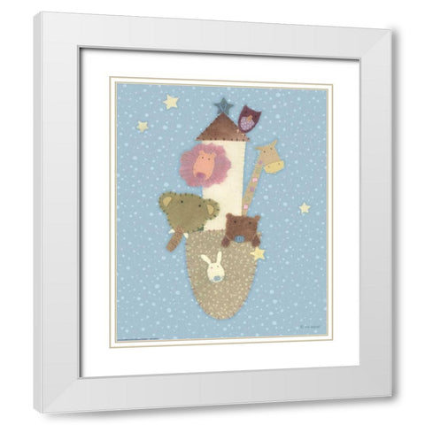 Patchwork Ark White Modern Wood Framed Art Print with Double Matting by Eisner, Viv