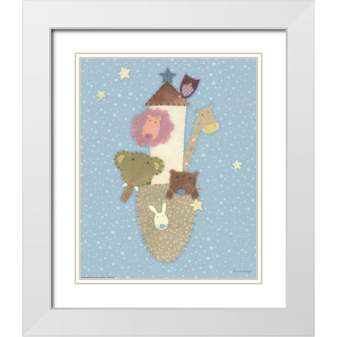 Patchwork Ark White Modern Wood Framed Art Print with Double Matting by Eisner, Viv