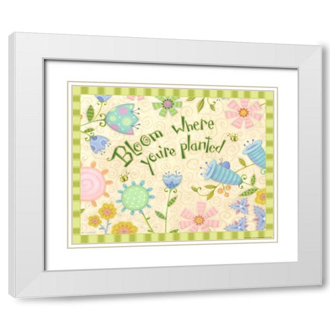 Sayings 2 Bloom White Modern Wood Framed Art Print with Double Matting by Eisner, Viv