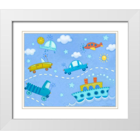 Travel Time White Modern Wood Framed Art Print with Double Matting by Eisner, Viv