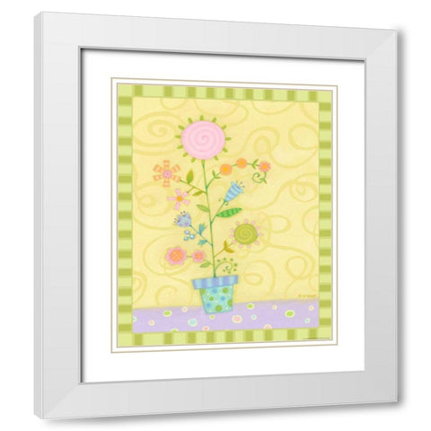 Heart Flower White Modern Wood Framed Art Print with Double Matting by Eisner, Viv