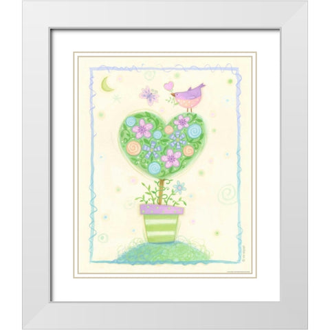 Heart Tree White Modern Wood Framed Art Print with Double Matting by Eisner, Viv
