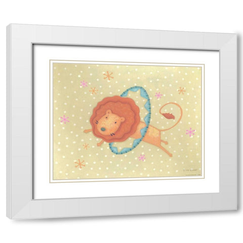 Circus 1 Lion White Modern Wood Framed Art Print with Double Matting by Eisner, Viv