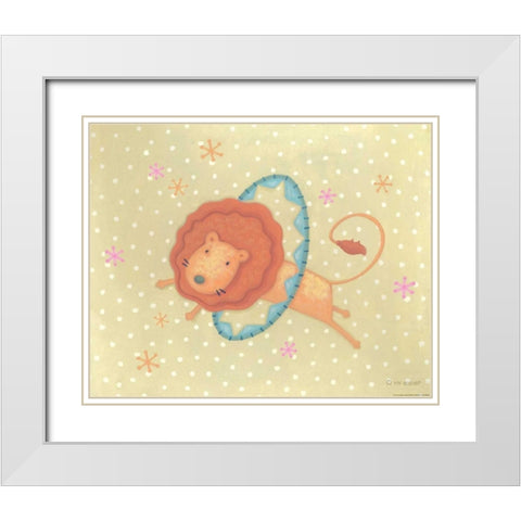 Circus 1 Lion White Modern Wood Framed Art Print with Double Matting by Eisner, Viv