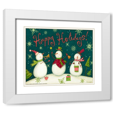Snowman Trio 1 Nb White Modern Wood Framed Art Print with Double Matting by Eisner, Viv