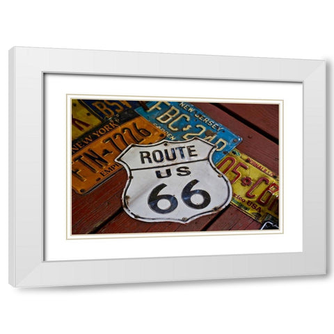 License Paltes White Modern Wood Framed Art Print with Double Matting by Vizvary, Susan