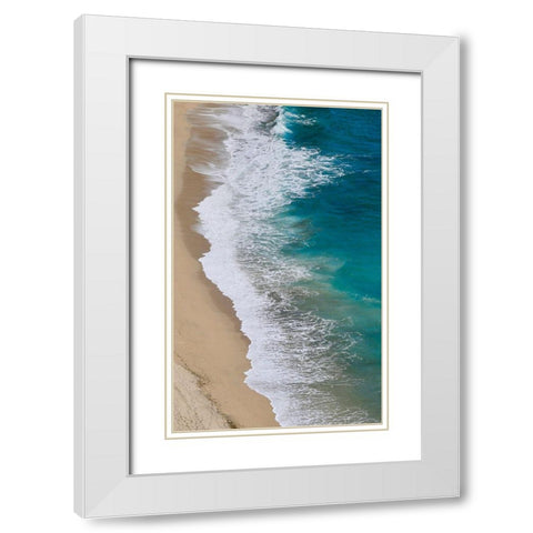Ocean Ripples White Modern Wood Framed Art Print with Double Matting by Vizvary, Susan