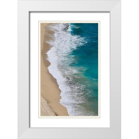 Ocean Ripples White Modern Wood Framed Art Print with Double Matting by Vizvary, Susan