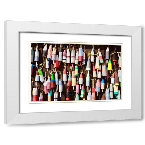 Wall Of Bouys White Modern Wood Framed Art Print with Double Matting by Vizvary, Susan