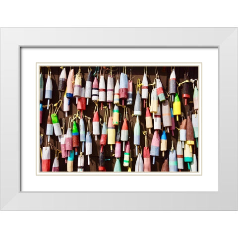 Wall Of Bouys White Modern Wood Framed Art Print with Double Matting by Vizvary, Susan