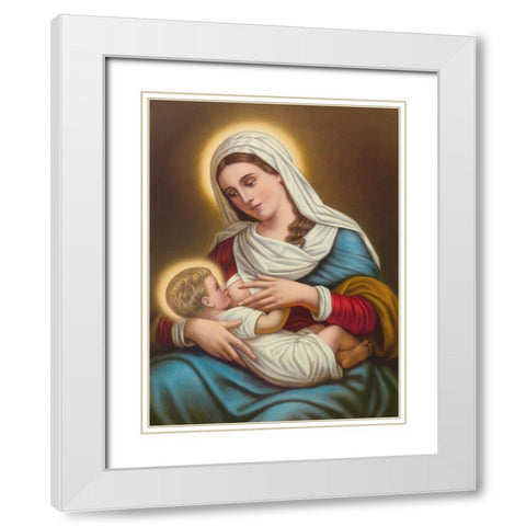 NAEHRUNG CHRISTI White Modern Wood Framed Art Print with Double Matting by Anonymous