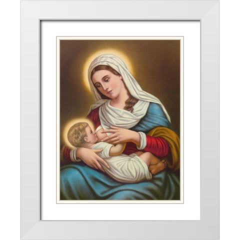 NAEHRUNG CHRISTI White Modern Wood Framed Art Print with Double Matting by Anonymous