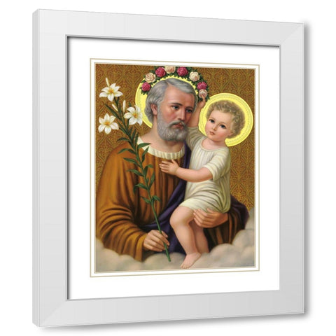 HL. JOSEPH White Modern Wood Framed Art Print with Double Matting by Anonymous