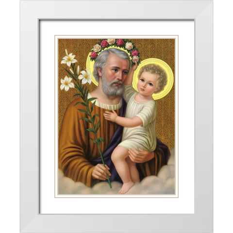 HL. JOSEPH White Modern Wood Framed Art Print with Double Matting by Anonymous