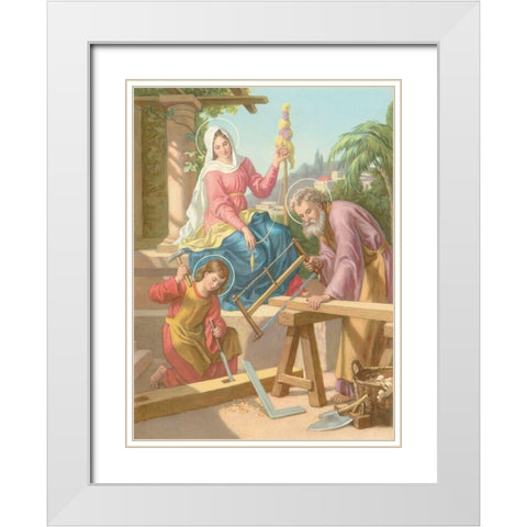 HL. FAMILIE White Modern Wood Framed Art Print with Double Matting by Anonymous