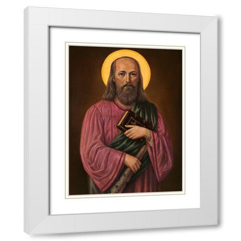 HL. JUDAS THADDAEUS White Modern Wood Framed Art Print with Double Matting by Anonymous