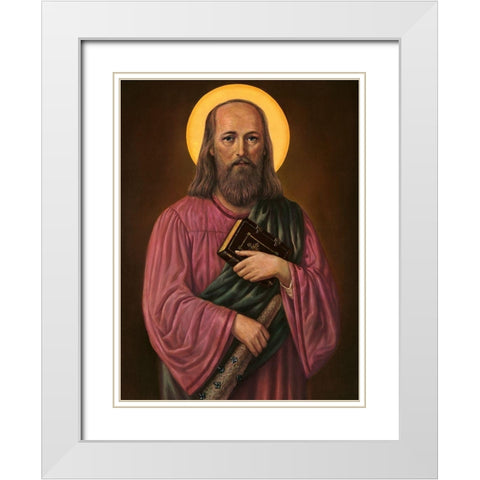 HL. JUDAS THADDAEUS White Modern Wood Framed Art Print with Double Matting by Anonymous