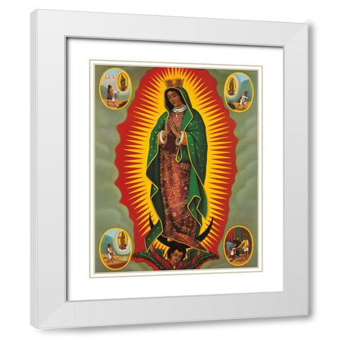 MADONNA White Modern Wood Framed Art Print with Double Matting by Anonymous