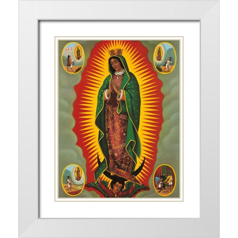 MADONNA White Modern Wood Framed Art Print with Double Matting by Anonymous