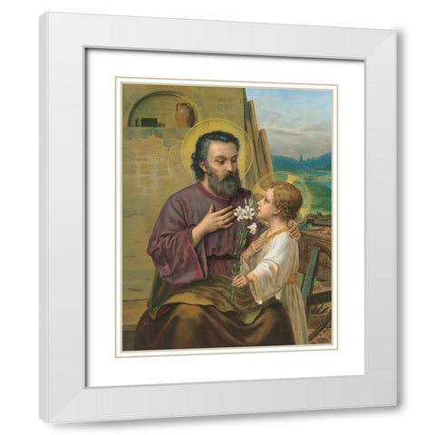 HEILIGER White Modern Wood Framed Art Print with Double Matting by Anonymous