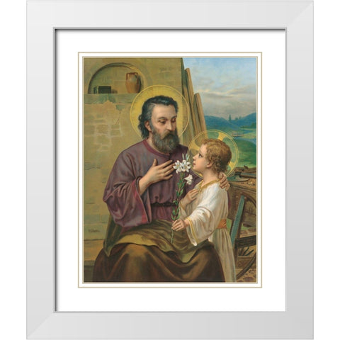 HEILIGER White Modern Wood Framed Art Print with Double Matting by Anonymous