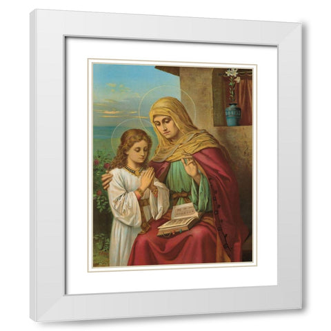 HL. ANNA White Modern Wood Framed Art Print with Double Matting by Anonymous