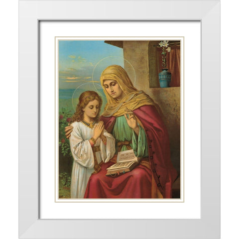 HL. ANNA White Modern Wood Framed Art Print with Double Matting by Anonymous