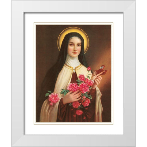 HL. THERESIA VOM KINDE JESU White Modern Wood Framed Art Print with Double Matting by Anonymous