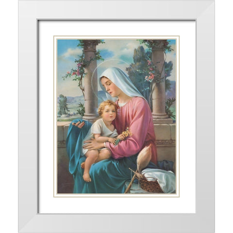 MADONNA White Modern Wood Framed Art Print with Double Matting by Anonymous