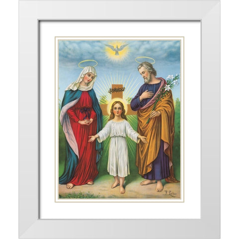 JESUS, MARIA, JOSEPH White Modern Wood Framed Art Print with Double Matting by Anonymous