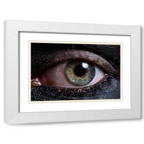 Eye White Modern Wood Framed Art Print with Double Matting by Henk van Gog
