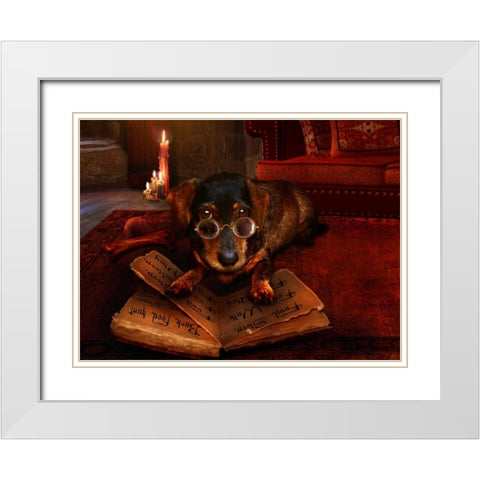 The book of Dogtalk White Modern Wood Framed Art Print with Double Matting by Babette
