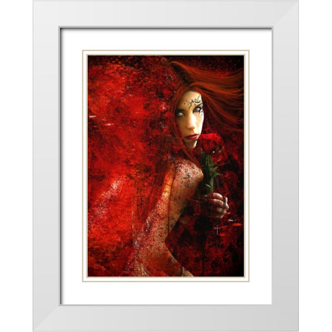 Laura White Modern Wood Framed Art Print with Double Matting by Babette