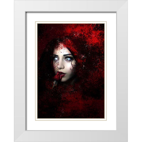 Carmilla White Modern Wood Framed Art Print with Double Matting by Babette